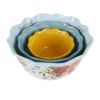 Sweet Rose Sentiment Serving Bowls, 3-Piece Set